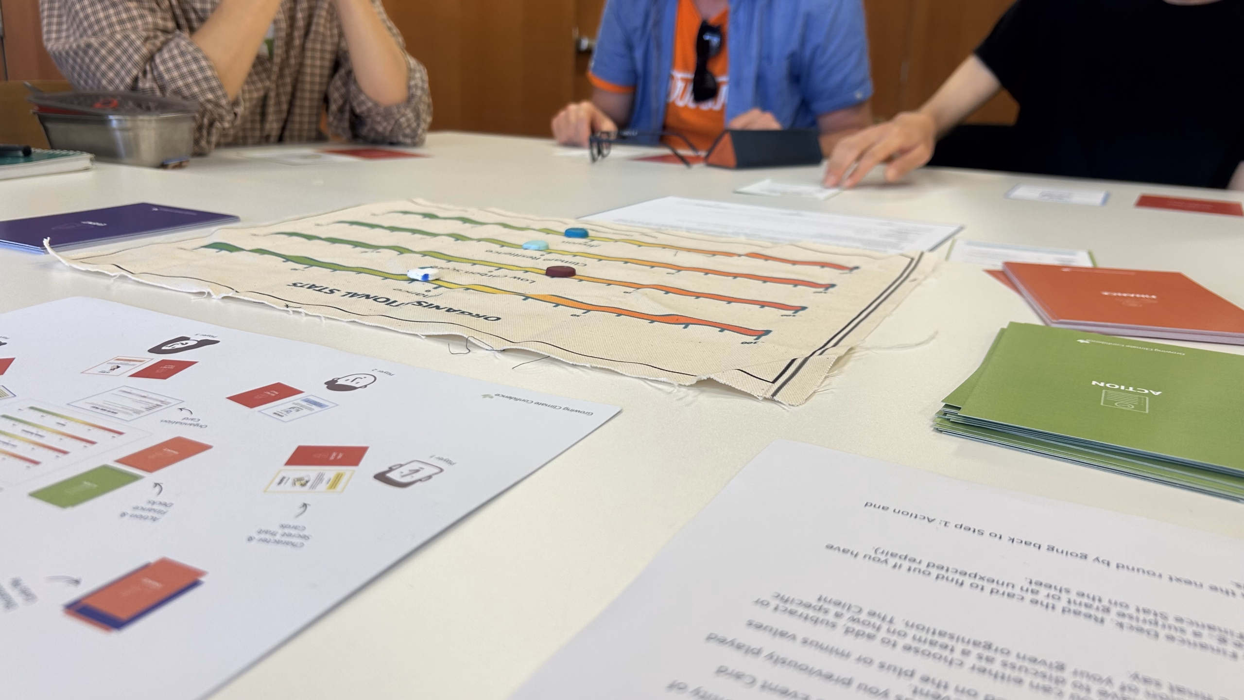 People playing a board game